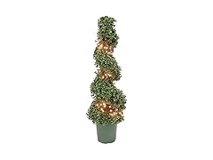 National Tree Company 44" Prelit Artificial Boxwood Spiral Tree
