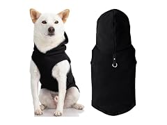Gooby Fleece Vest Hoodie Dog Sweater, Black, Small