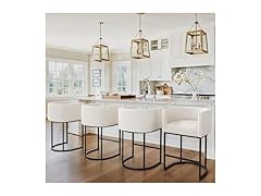 3 Beige Counter Height Bar Stools