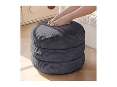 Round Pouf Ottoman, Foam Footrest