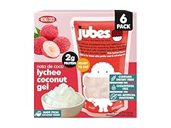 6PK Jubes Lychee Nata De Coco Jelly Cubes 12.7 oz