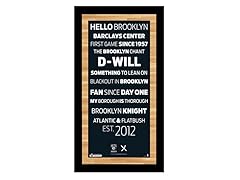 Brooklyn Nets 9.5" x 19" w/Game-Used Net