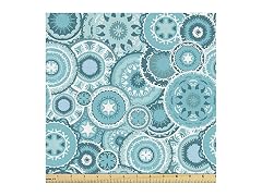 Ambesonne Aqua Fabric by The Yard, (10 Yard Cut)