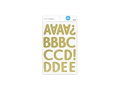 Recollections Gold Glitter Rounded Font Alphabet Stickers