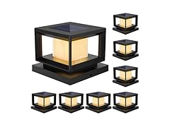 Mlambert 8 Pack Solar Post Lights Outdoor, Black