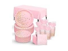 Jubi  Pink Gold Plates Napkins Party