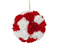 Red and White Peony Hanging Ball