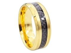 Gold Stainless Steel Carbon Fiber Ring