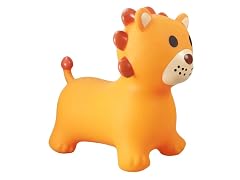 BounceZiez Inflatable Bouncy Ride-On Hopper - Orange Lion
