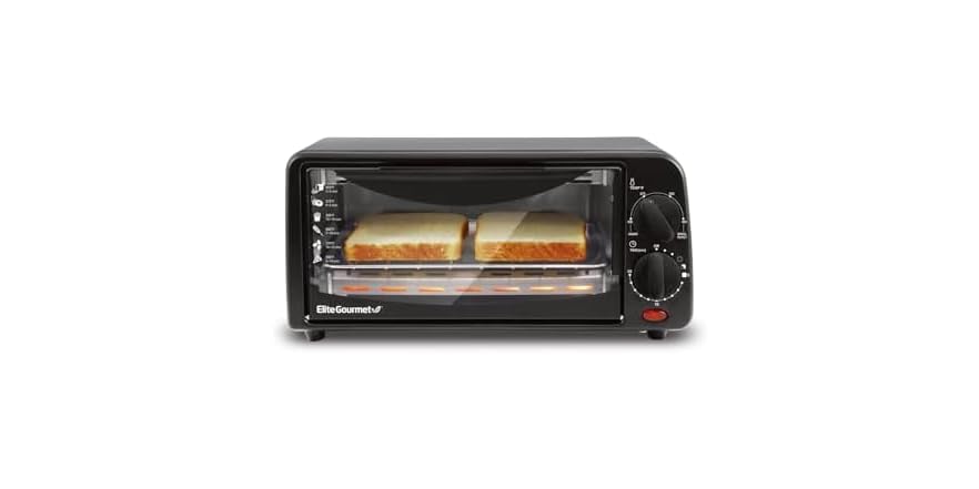 $19.99: Elite Gourmet 2-Slice Toaster Oven Aluminum,Glass,Plastic Black at Woot!