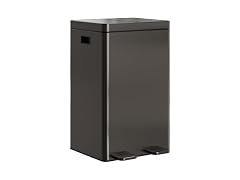 Dual Compartment Kitchen Trash Can, 2×8 Gallon (60L)Black 