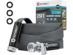 SUTREKY Ultra Lightweight Garden Hose | 25ft | 3/4in