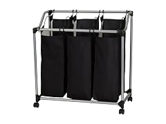 Household Essentials Triple Laundry Sorter with Wheels