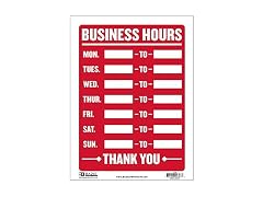 BAZIC Products Business Hours Sign, 12