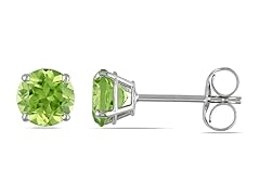 14k White Gold 1 1/8ct Peridot Earrings