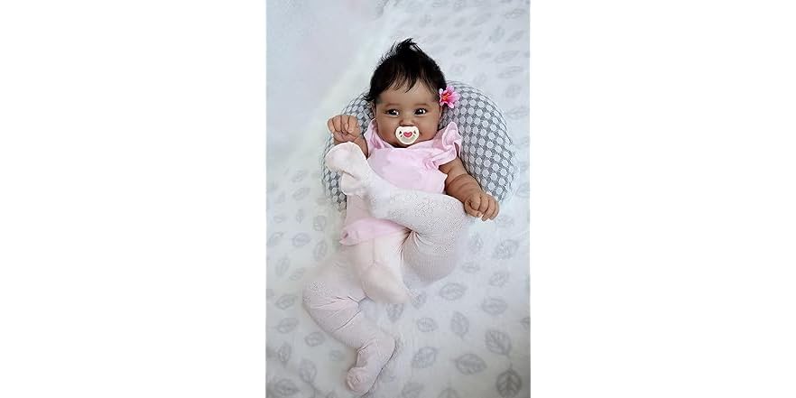 TERABITHIA 20 Inch Realistic African American Reborn Baby Doll - Lifelike Boy Doll With Soft Body & Dark Brown Skin - View #5