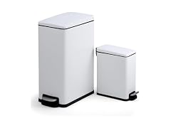 MOVECOM 12 Gal Step-On Trash Can White