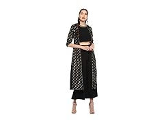 Janasya (XXL) Indian Women's Black Gold Women