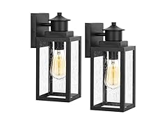 BesLowe 2-Pack Outdoor Wall Lights Black