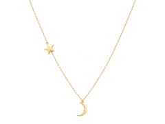 18K Gold Plated Moon & Star Necklace