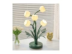 TOBUSA Green Flower Table Lamp, Adjustable Gooseneck Flower