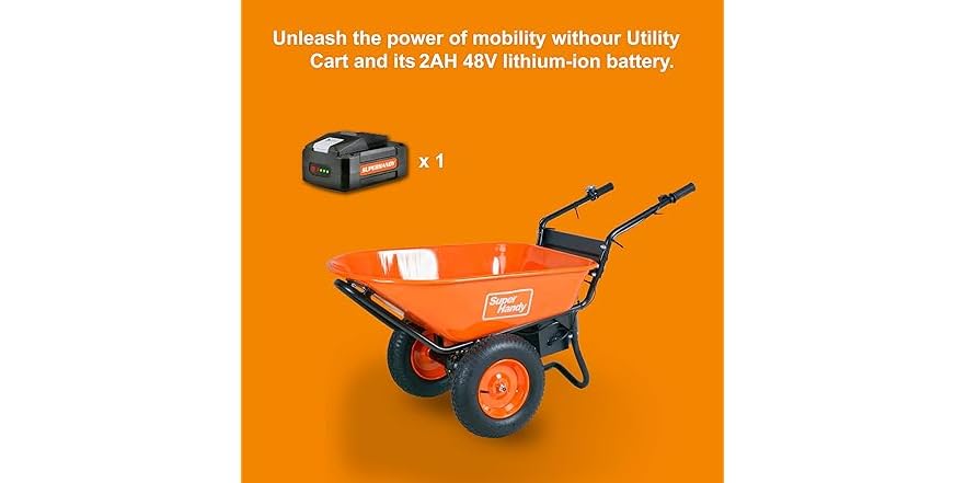 SuperHandy Electric Powered Whellbarrow Utility Cart