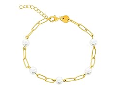 Pearl & Paperclip Link Bracelet 