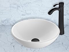 VIGO White Phoenix Stone Vessel Sink and Otis Faucet Set in Matte Black Finish