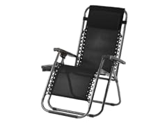 Adjustable Zero Gravity Folding Chair w/ Side Table- Gray