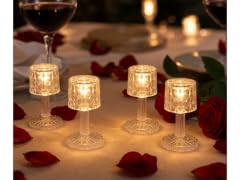 4-Pack 4.75" Crystal Mini Acrylic LED Accent Lamp Light