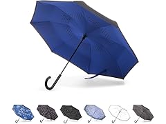 Totes Auto Reverse Close Windproof Stick Inbrella