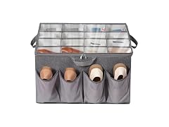STORAGEIDEAS Fabric Shoe Organizer for Closet Grey, 1 Pack