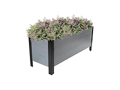 Sunnydaze Acacia Garden Bed -14.75" Grey