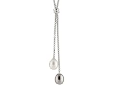 Splendid Pearls Double Pearl Pendant in Silver