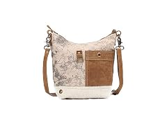Myra Bag Buttercup Upcycled Canvas & Cowhide Shoulder Bag S