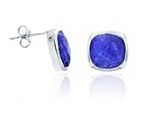 SS .925  Blue Sapphire 9cttw Earring