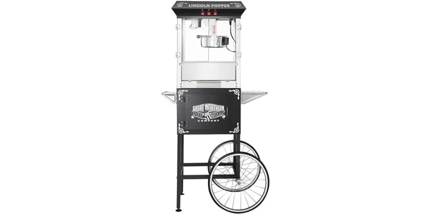 6035 Great Northern Black Antique Style 8oz Popcorn Popper Machine