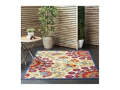 Nourison Aloha Red Multicolor 5'3"x7'5"