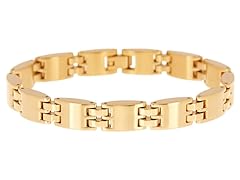 Blackjack Jewelry Brushed And Polished Stainless Steel Double Hinge Bracelet