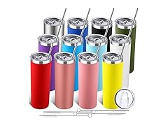 12 Packs Stainless Steel Skinny Tumblers