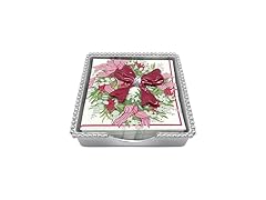 MARIPOSA RED BOW BEADED NAPKIN BOX 