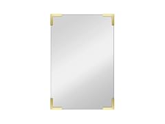 MCS Metal Corner Frameless Mirror, 24x36, Brass