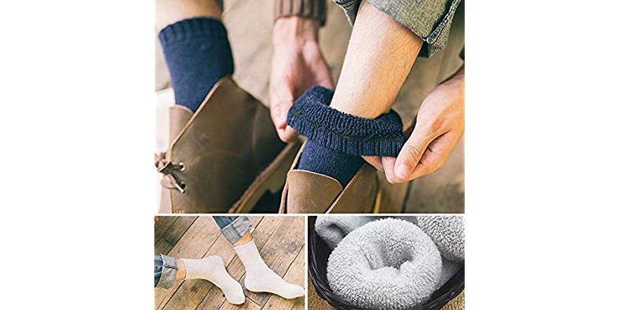 Womens Super Thick Wool Socks - Soft Warm Comfort Casual Crew Winter Socks Pack Of 3 5 Multicolor