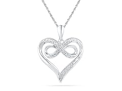 Sterling Silver Dia Accent Everlasting Love Necklace