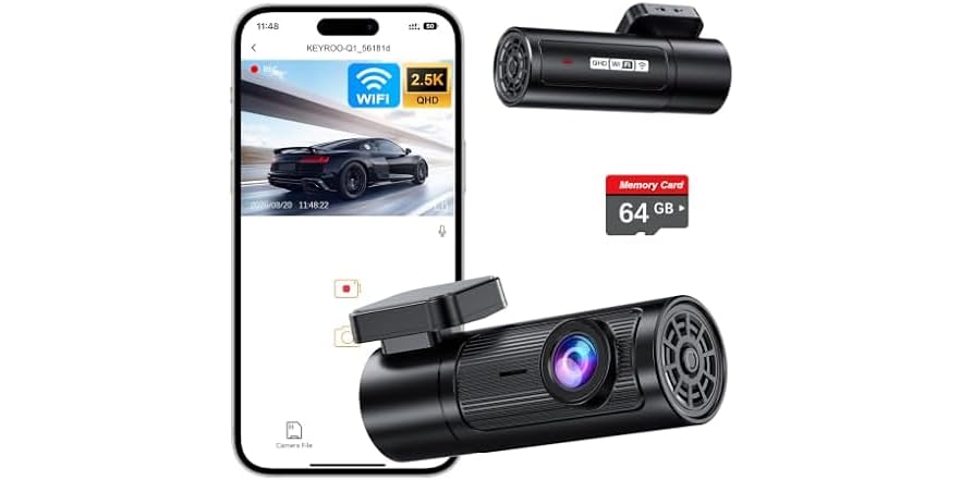KEYROO Q1 2.5K front dash cam with 64GB card