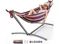 Everyfun Double Hammock with Stand, 2 Person