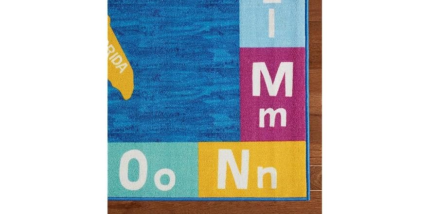 Eric Carle USA Map Kids Washable Rug