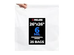 26" x 26" Extra Large Reclosable Plastic Zip Bags, 25 Count