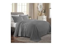 Superior Cotton Bedspread Set Matelasse Jacquard Medallion Scroll