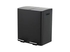 MOVECOM 2 x 5.3 Gal Dual Compartment Stainless Steel Kitchen Trash Can